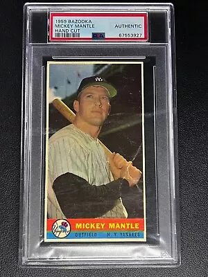 Mickey Mantle Psa Authentic 1959 Bazooka Baseball Hand Cut Yankees Card Auth Hof • $165.50