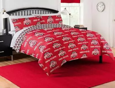 Ohio State Buckeyes NCAA Rotary Full Bed In A Bag Set • $139.95