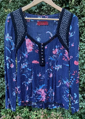$9.99 • Buy Tigerlily Ladies Blue/white/orange Top Size 10 - Euc