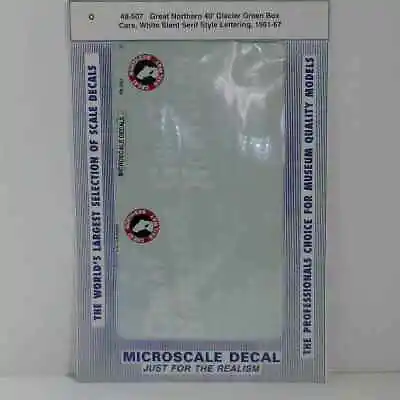 Microscale O Scale Decals: GREAT NORTHERN BOX CARS 40' Glacier Green Car Wh... • $8.50
