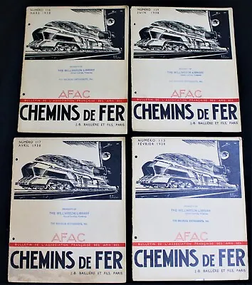 4 Afac Chemins De Fer French Railroad Magazines 1938 Vintage Train Travel Europe • $9.99