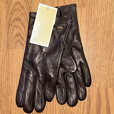 Michael Kors Women's Brown Leather Tech Gloves Size SMALL $98 NWT • $41.65