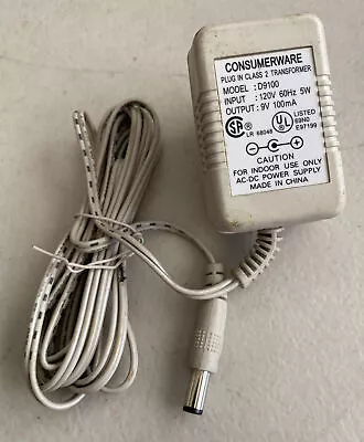 Consumerware D9100 AC Adapter Power Supply 9 Volt 100 MA • $6.59