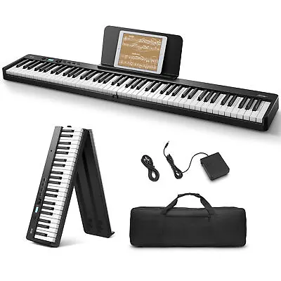 Eastar 88 Key Bluetooth Folding Digital Piano Keyboard Semi-Weighted 128 Tones • $175.99