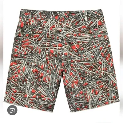 SUPREME | Nails Shorts Red Gray Sz 30 • $120