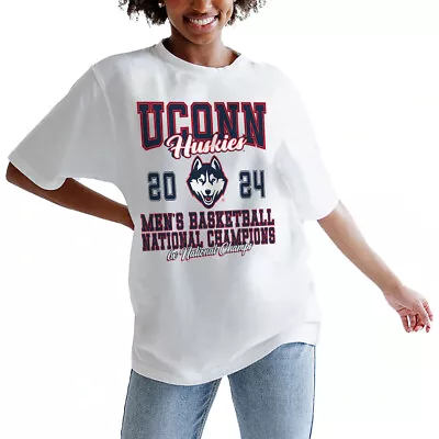 UConn Huskies NCAA Men's Basketball National Champions Oversized T-Shirt - White • $5