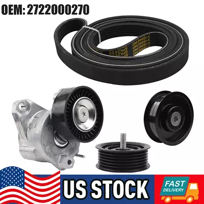 Engine Drive Belt Tensioner & Idler Pulley Serpentine Belt Kit Fit Mercedes-Benz • $44.95