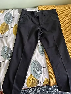 Farah Men's 100% Cotton Black Trousers 34  Waist 29  Inside Leg • £9.50