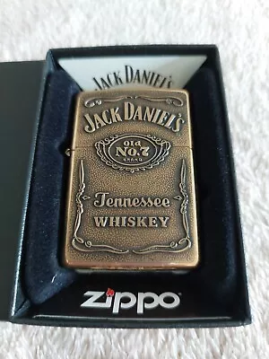 Zippo Lighter Unfired JACK DANIEL'S Brass Embellished • £16