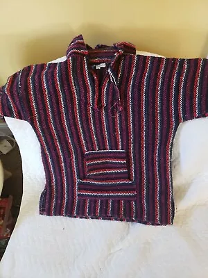 Artesanias Capucha Mexican Poncho Baja Hoodie Surfer Skater Drug Rug Medium • $17.99