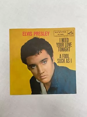 Elvis Presley - I Need Your Love Tonight -  Picture Sleeve - Pic Sleeve Only PS • $19.99