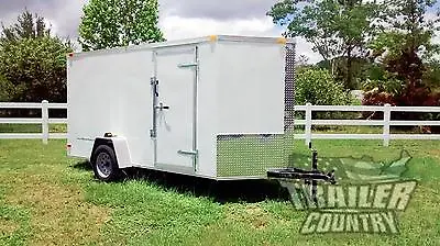 $3795 • Buy NEW 2023 6 X 12 V-Nosed Enclosed Cargo Motorcycle Trailer W/Ramp & Side Doors