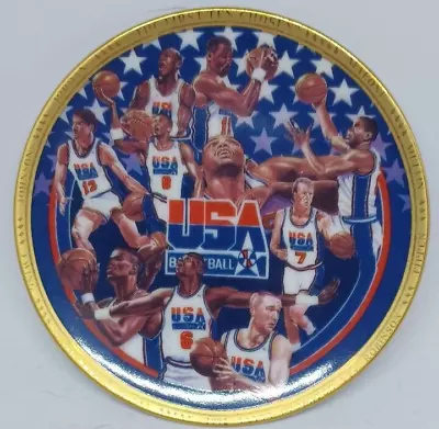 USA BASKETBALL 1992 Sports Impressions 4  Plate Micheal Jordan Larry Bird • $8.49