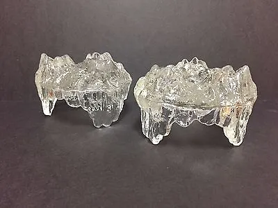 Pair Of Vintage Mid Century Modern Ice Candle Holder For Three Candles By LE Smi • $44