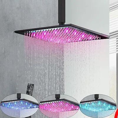 $39 • Buy 8 10 12 16 Led Square Rain Shower Head Stainless Steel, Ultra Thin High Pressure