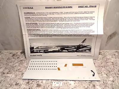 FLIGHT PATH Decal BRANIFF RED/GOLD DC-8-50/62  1/144th Scale • $9
