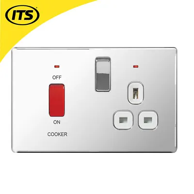 £21.11 • Buy BG Chrome 45A Cooker Connection Unit Switched Socket With Neon
