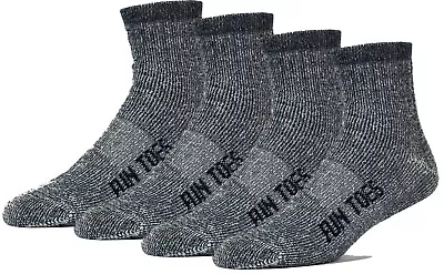 FUN TOES Men's Wool Ankle Socks 4 Pairs Arch Support Winter Cushioned Hiking • $19.99