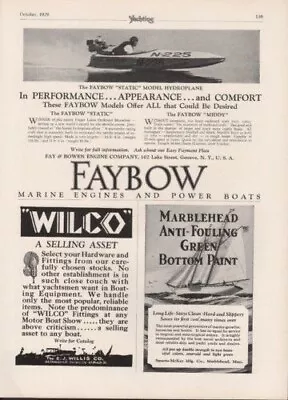 1929 Faybow Marine Engine Motorboat Racing Static Hydroplane Geneva Ad 8408 • $21.95
