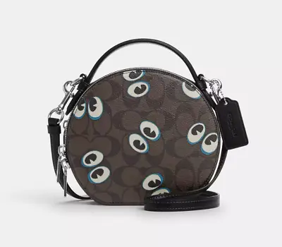 Nwt Coach Signature Canteen Crossbody With Halloween Eyes Cm766 Handbag Bag Face • $210.74