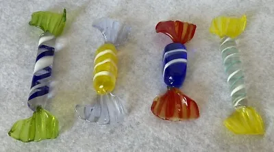 Lot Of 4 Vintage Murano-Style Hand Blown Art Glass Wrapped Candy Pieces • $10