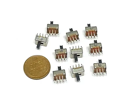 10 X Slide Switch SS22D07 On/off 2 Position 6pin Double Toggle E3 • $8.44