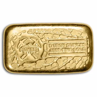 5 Oz Cast-Poured Gold Bar - Pioneer Metals • $12617.90