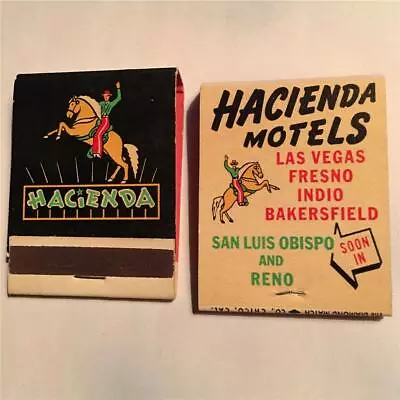 Vtg HACIENDA Motels Las Vegas Matchbook Lot 2 MCM Fresno Indio Bakersfield Hotel • $8.99