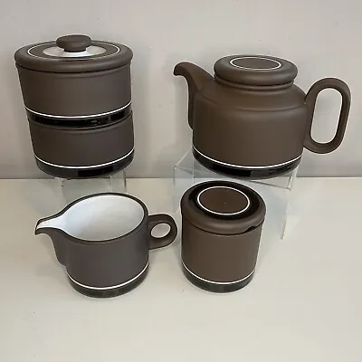 Hornsea Vintage Contrast Lancaster Set Teapot Milk Jug Sugar Jar Dishes Brown • £27.99