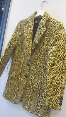 Bn ZARA Camel/black Zebra Print Longline Blazer UK XS £79.99 • £16