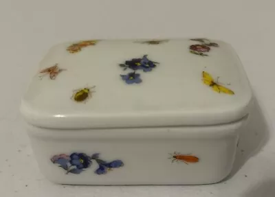 Vintage Porcelain Trinket Box Made In Japan With Butterflies And Flowers Toscany • $9.95