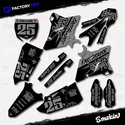 Black Gray Smokin Graphics Kit Fits Yamaha Yz125 Yz250 15-21 Plates YZ 125 250 • $69.99
