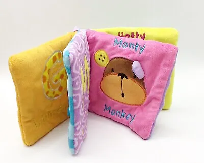 Baby Sensory Fabric Cloth Book Compact Size For Cot Buggy High Chair • £2.99