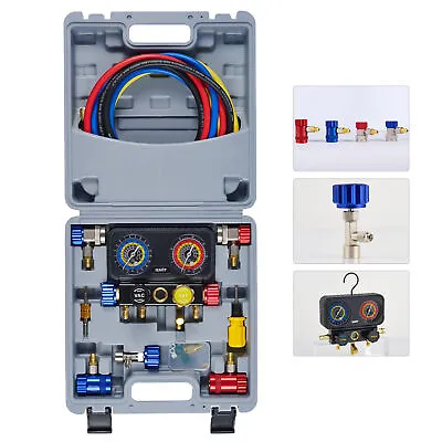 OMT 4 Way Air Conditioner Diagnostic Manifold Gauge Set For R1234yf AC Recharge • $79.99