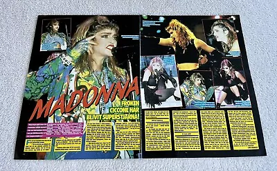 MADONNA 1985 Clipping Poster Swedish Music Magazine Okej 1980s • $9