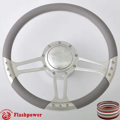 14  Billet Aluminum 9 Hole Steering Wheel Kit W/ Horn Button & Adapter • $205.50