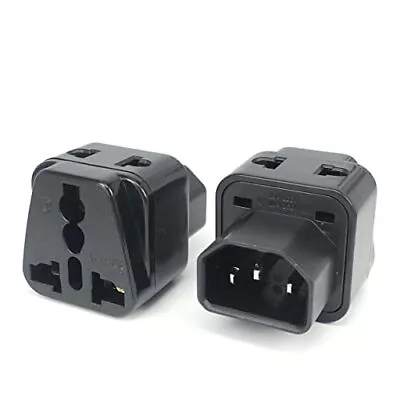 2 Pack C14 To Nema 515r Power Adapter Iec C14 To Universal Female Au Us Uk Eu  • $14.24