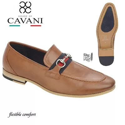 £21.95 • Buy Mens Cavani Leather Slip On Tassel Loafers Casual Smart Mocassin Designer Shoes