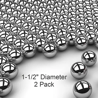 Two 1-1/2  Inch G25 Precision Chromium Chrome Steel Bearing Balls AISI 52100 • $16.95