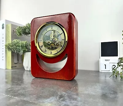 Mahogany Clock Vintage Table Clock Mantel Clock Retro Clock Personalized Gift • $115