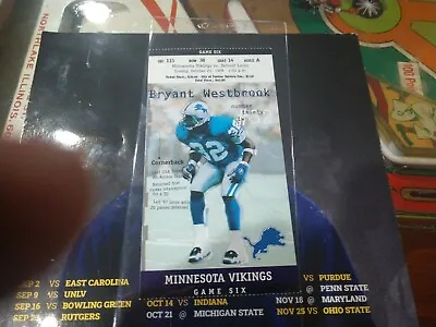 1998 Detroit Lions Minnesota Vikings Ticket Barry Sanders Randy Moss Rookie • $50