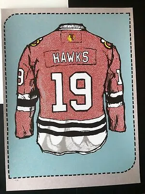 Blackhawks #19 Jonathan Toews Jersey 2014 Poster By Zissou Tasseff-Elenkoff • $20