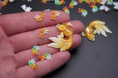 Miniature Goldfish 50 Pk Orange Or Rainbow Polyresin Flatback For Zen Garden • $34.10
