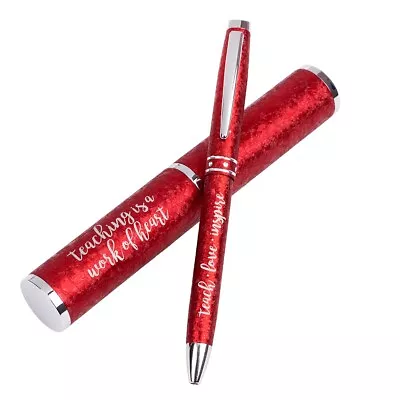 Teaching Is A Work Of Heart Pen With Case Inspirational  Teach Love Inspire  • $13.99