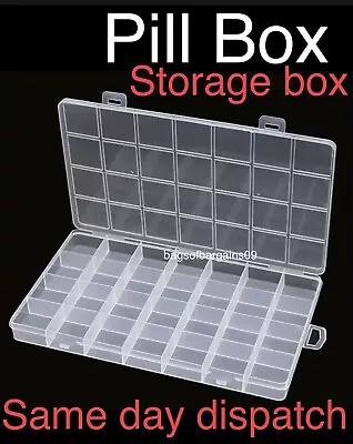 28 Grid Pill Box Medicine Tablet Dispenser Organizer Storage Case • £2.49