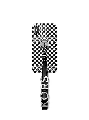 MICHAEL KORS Checkerboard Logo Leather Wristlet Case For IPhone X/XS • $39.20