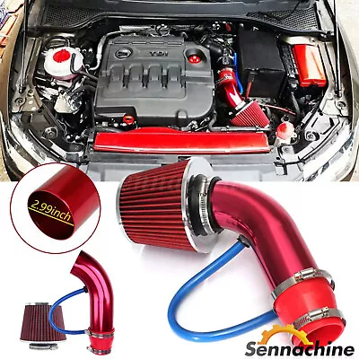 Cold Air Intake Filter Induction Kit Pipe Power Flow Hose System 3  Accessories • $24.29