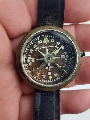 Vintage Johnny Walker Compass Wrist Watch Style Leather Band Works Great • $29.99