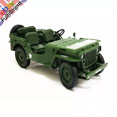 1:18 Willys WWII Tactical Jeep Off-road Military Vehicle Model Car Ornaments M • £30.35