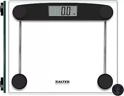 Salter 9208 BK3R Compact Glass Electronic Scale Bathroom 180 Kg Max Capacity • £12
